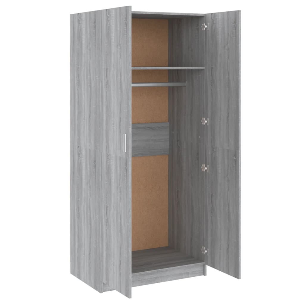 vidaXL Șifonier, gri sonoma, 80x52x180 cm, lemn prelucrat vidaXL Șifonier, gri sonoma, 80x52x180 cm, lemn prelucrat