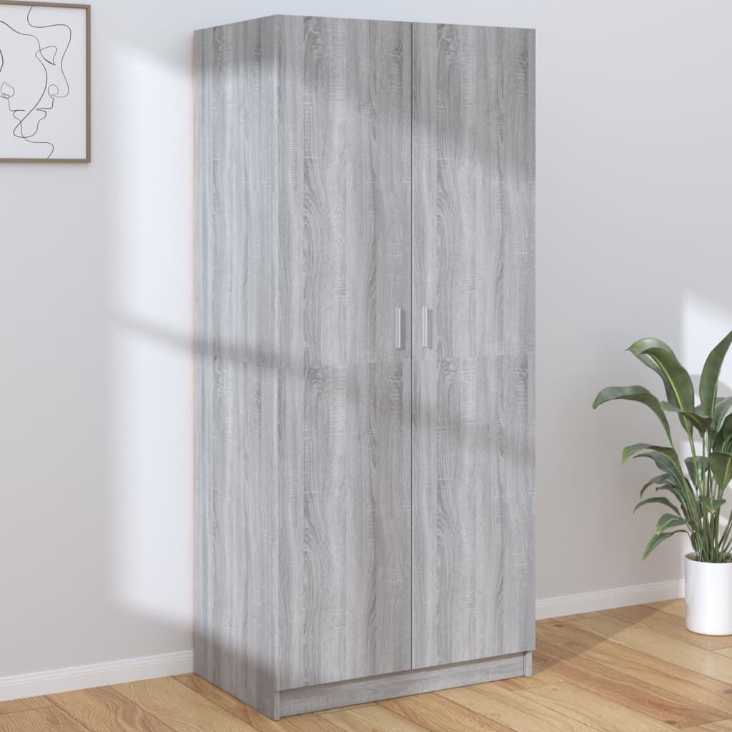 vidaXL Șifonier, gri sonoma, 80x52x180 cm, lemn prelucrat vidaXL Șifonier, gri sonoma, 80x52x180 cm, lemn prelucrat
