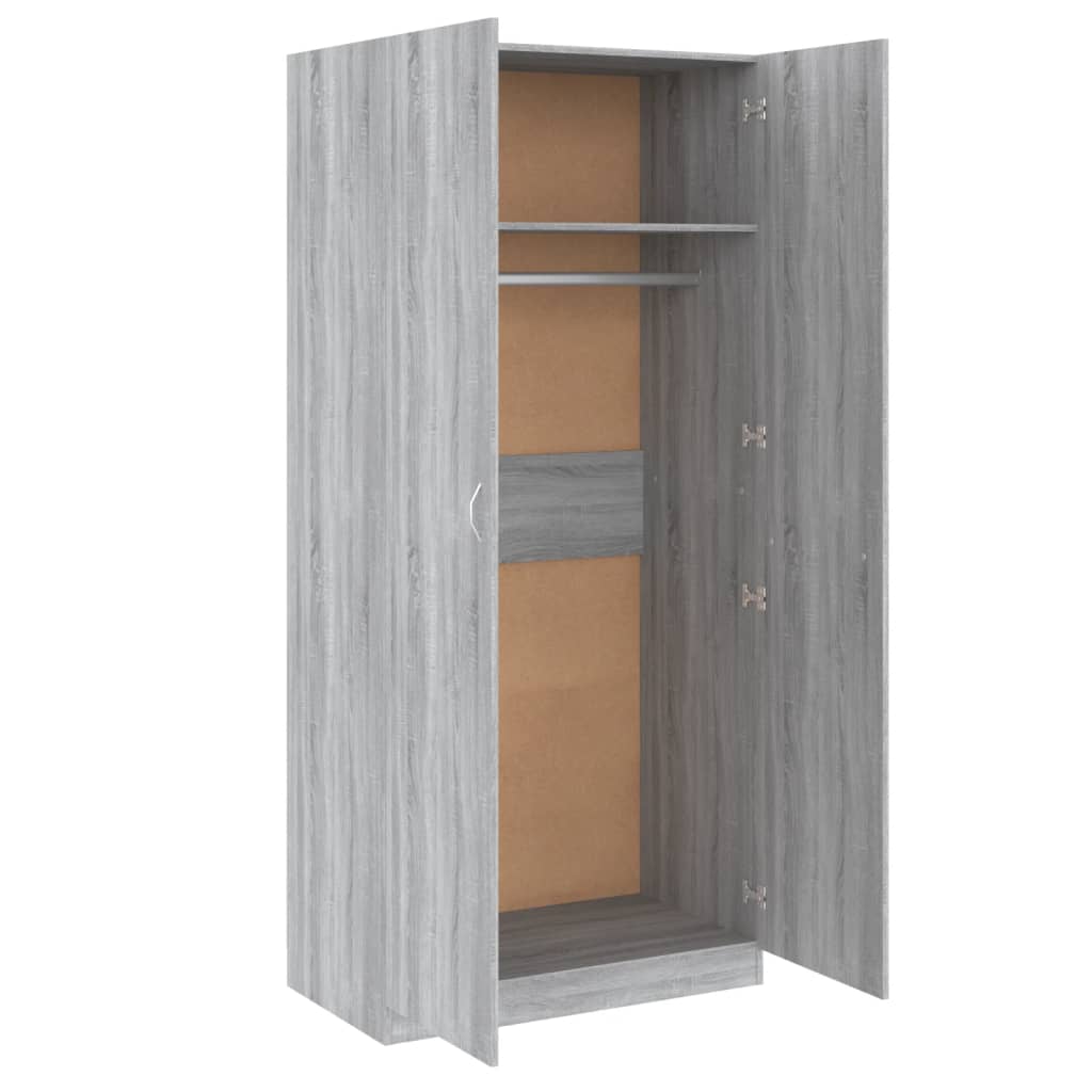 vidaXL Șifonier, gri sonoma, 90x52x200 cm, lemn prelucrat vidaXL Șifonier, gri sonoma, 90x52x200 cm, lemn prelucrat