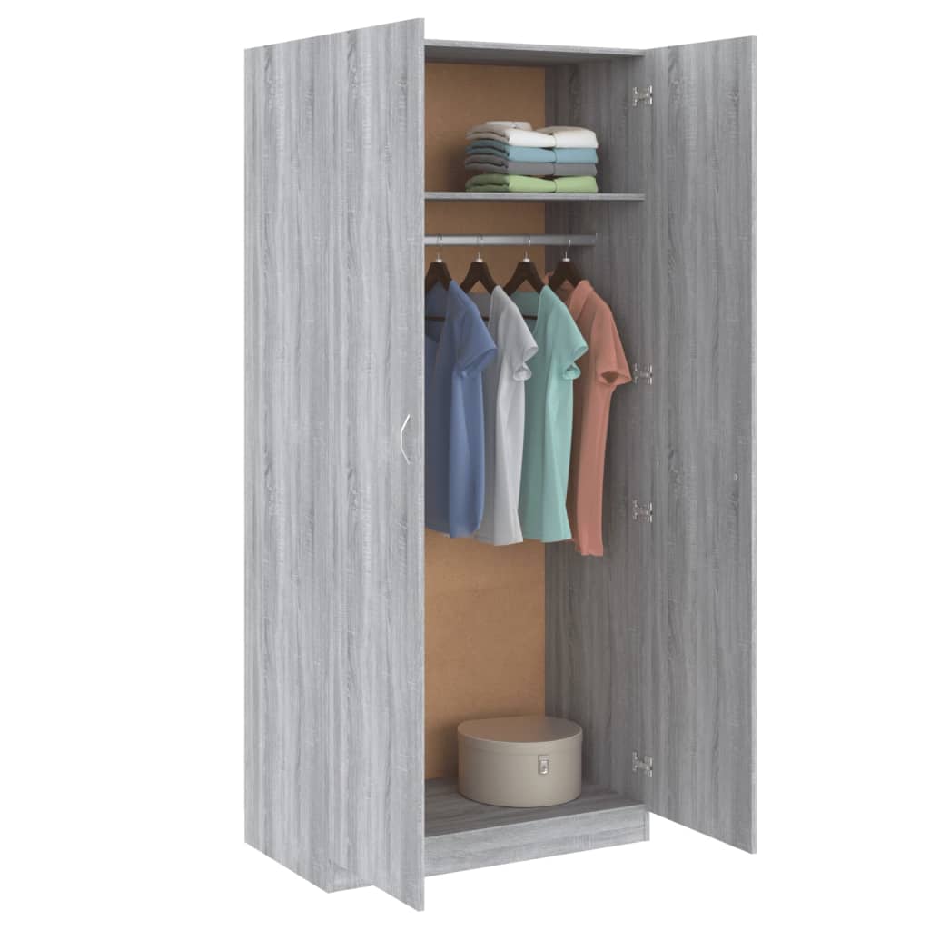 vidaXL Șifonier, gri sonoma, 90x52x200 cm, lemn prelucrat vidaXL Șifonier, gri sonoma, 90x52x200 cm, lemn prelucrat