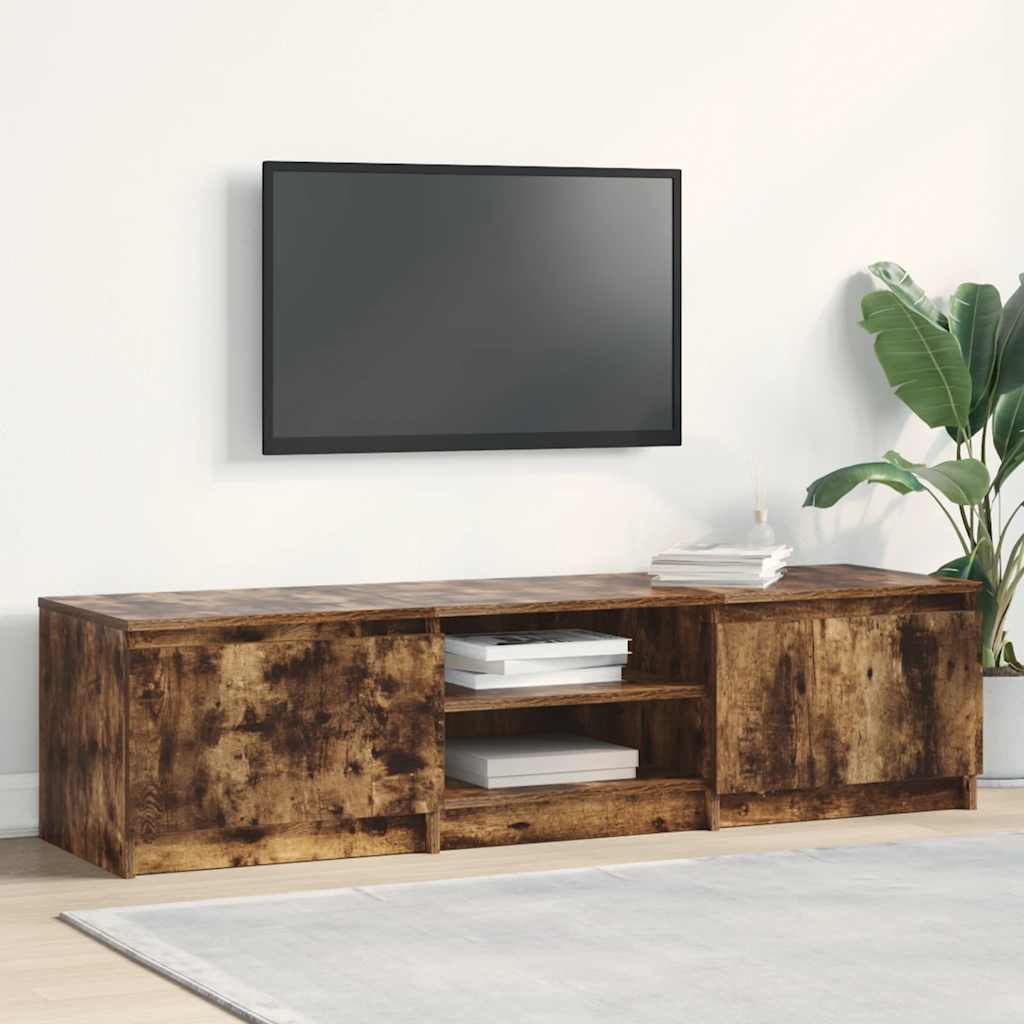 vidaXL Comodă TV, stejar fumuriu, 140x40x35,5 cm, lemn prelucrat vidaXL Comodă TV, stejar fumuriu, 140x40x35,5 cm, lemn prelucrat