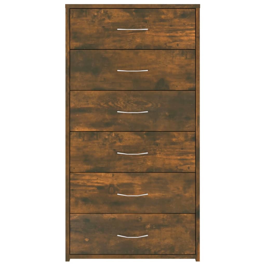 vidaXL Servantă cu 6 sertare, stejar fumuriu, 50x34x96 cm, lemn vidaXL Servantă cu 6 sertare, stejar fumuriu, 50x34x96 cm, lemn