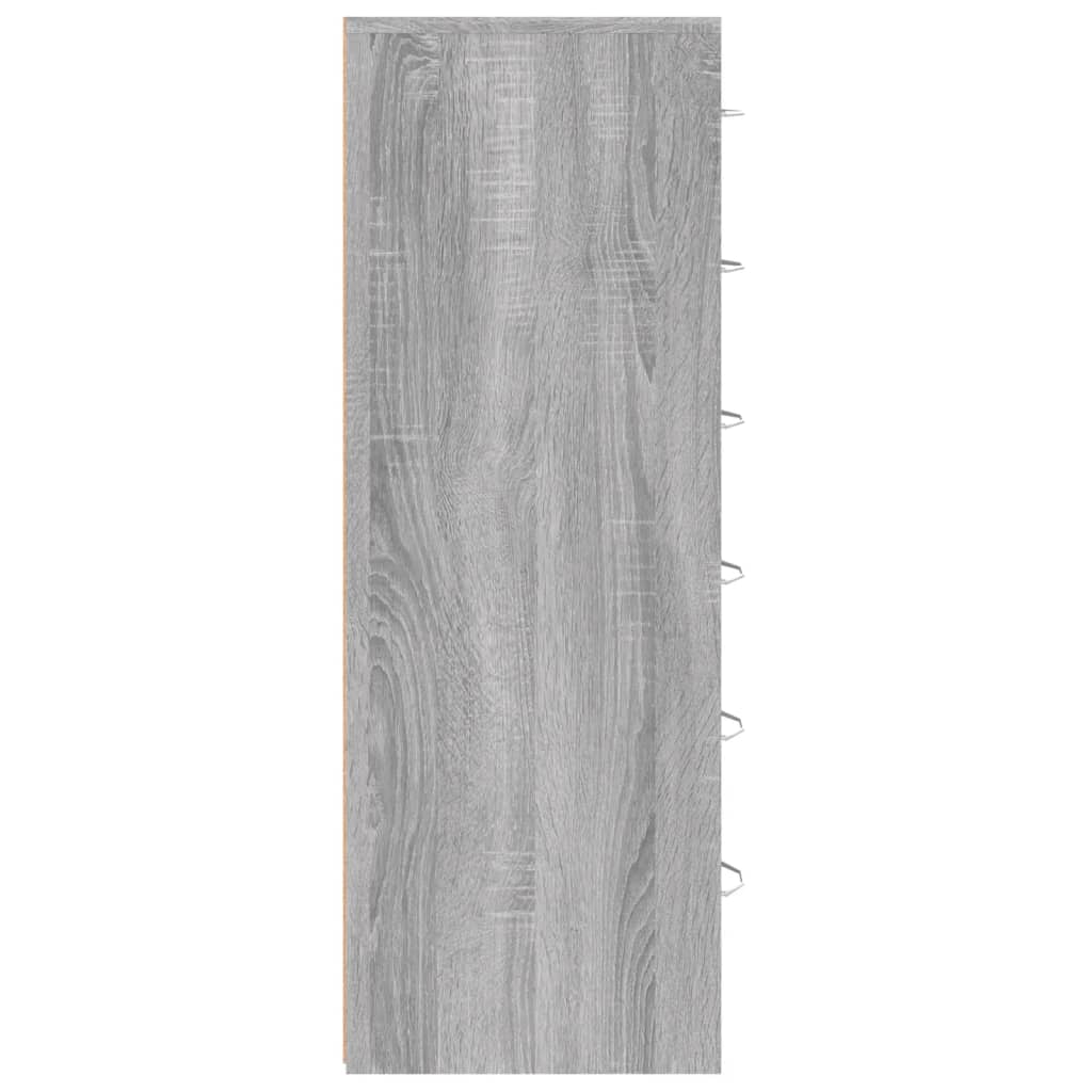 vidaXL Servantă cu 6 sertare, stejar fumuriu, 50x34x96 cm, lemn