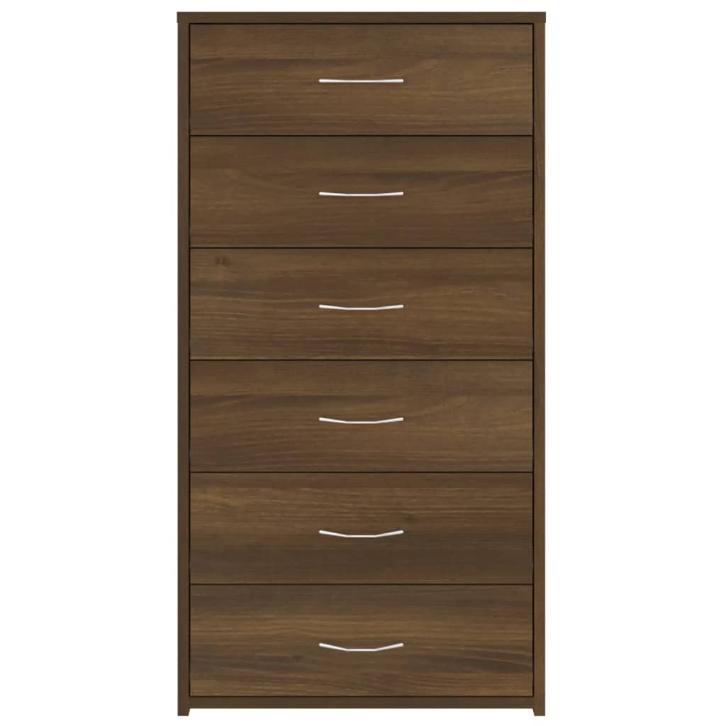 vidaXL Servantă cu 6 sertare, stejar maro, 50x34x96 cm, lemn