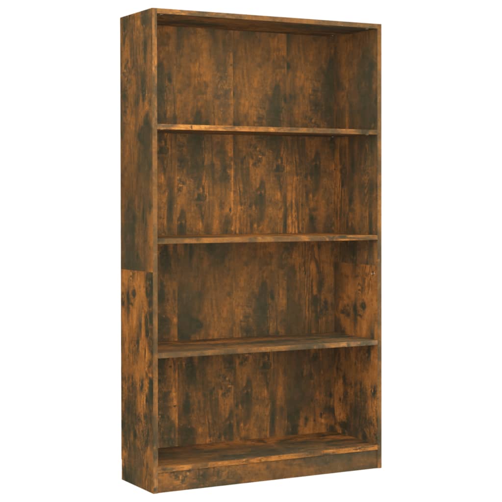 vidaXL Bibliotecă 4 niveluri stejar fumuriu 80x24x142 cm lemn compozit vidaXL Bibliotecă 4 niveluri stejar fumuriu 80x24x142 cm lemn compozit
