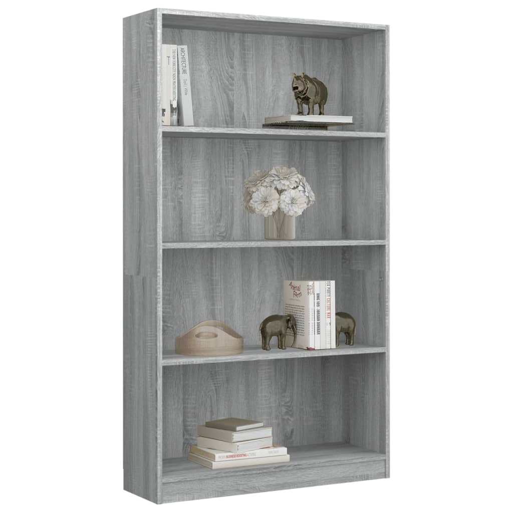 vidaXL Bibliotecă cu 4 niveluri gri sonoma 80x24x142 cm lemn compozit vidaXL Bibliotecă cu 4 niveluri gri sonoma 80x24x142 cm lemn compozit