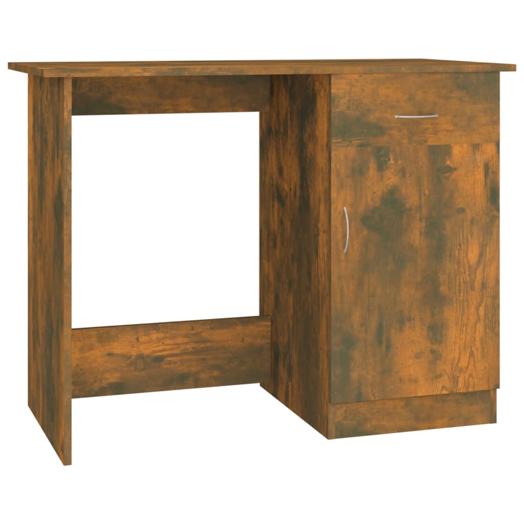 vidaXL Birou, stejar fumuriu, 100x50x76 cm, lemn prelucrat