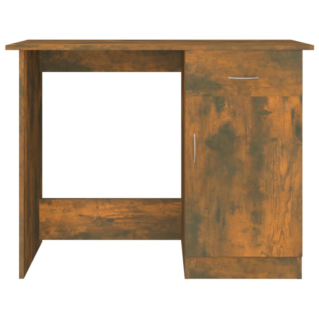 vidaXL Birou, stejar fumuriu, 100x50x76 cm, lemn prelucrat