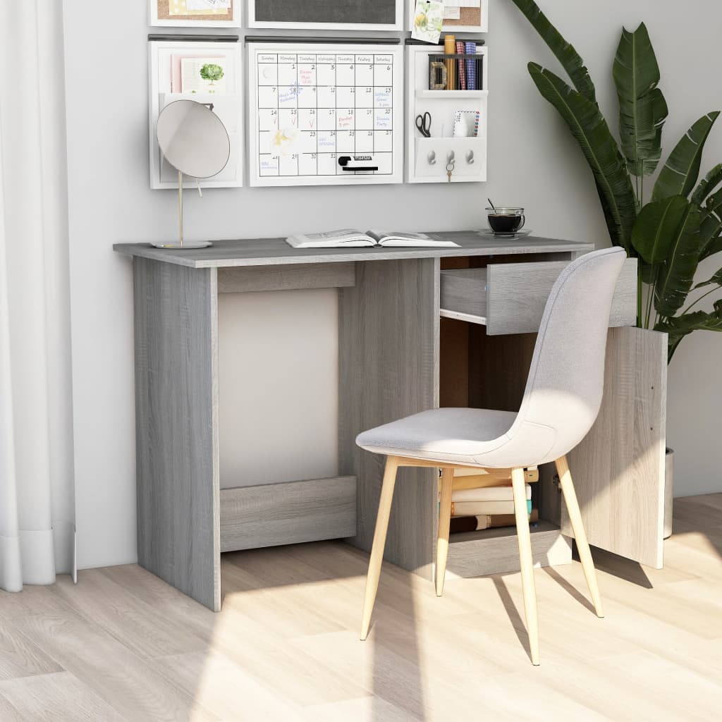 vidaXL Birou, gri sonoma, 100x50x76 cm, lemn prelucrat