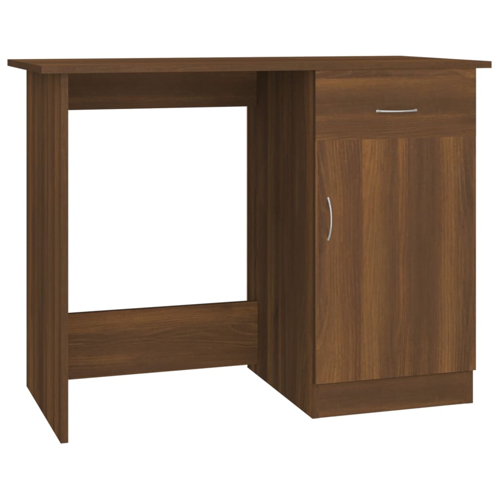 vidaXL Birou, stejar maro, 100x50x76 cm, lemn prelucrat