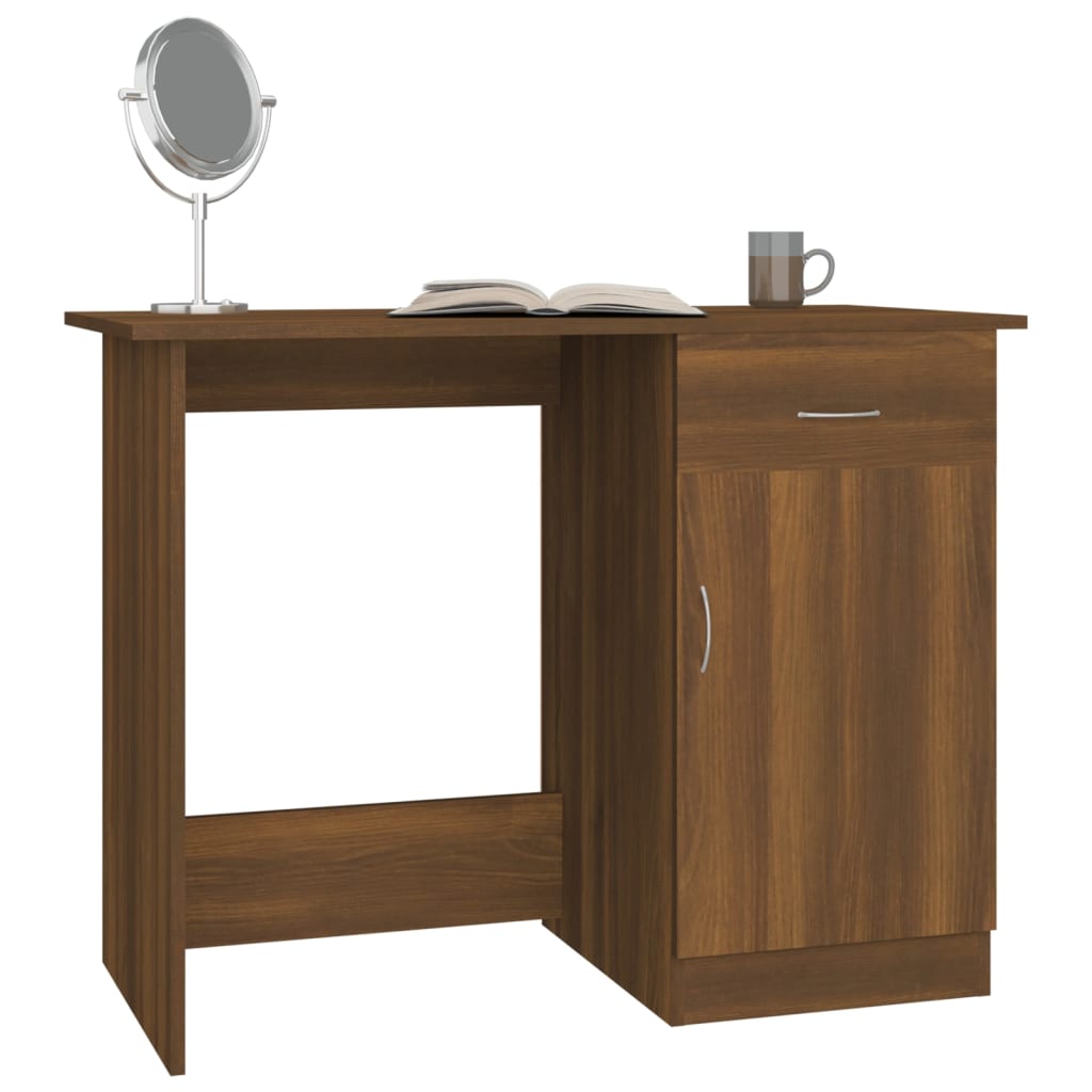 vidaXL Birou, stejar maro, 100x50x76 cm, lemn prelucrat