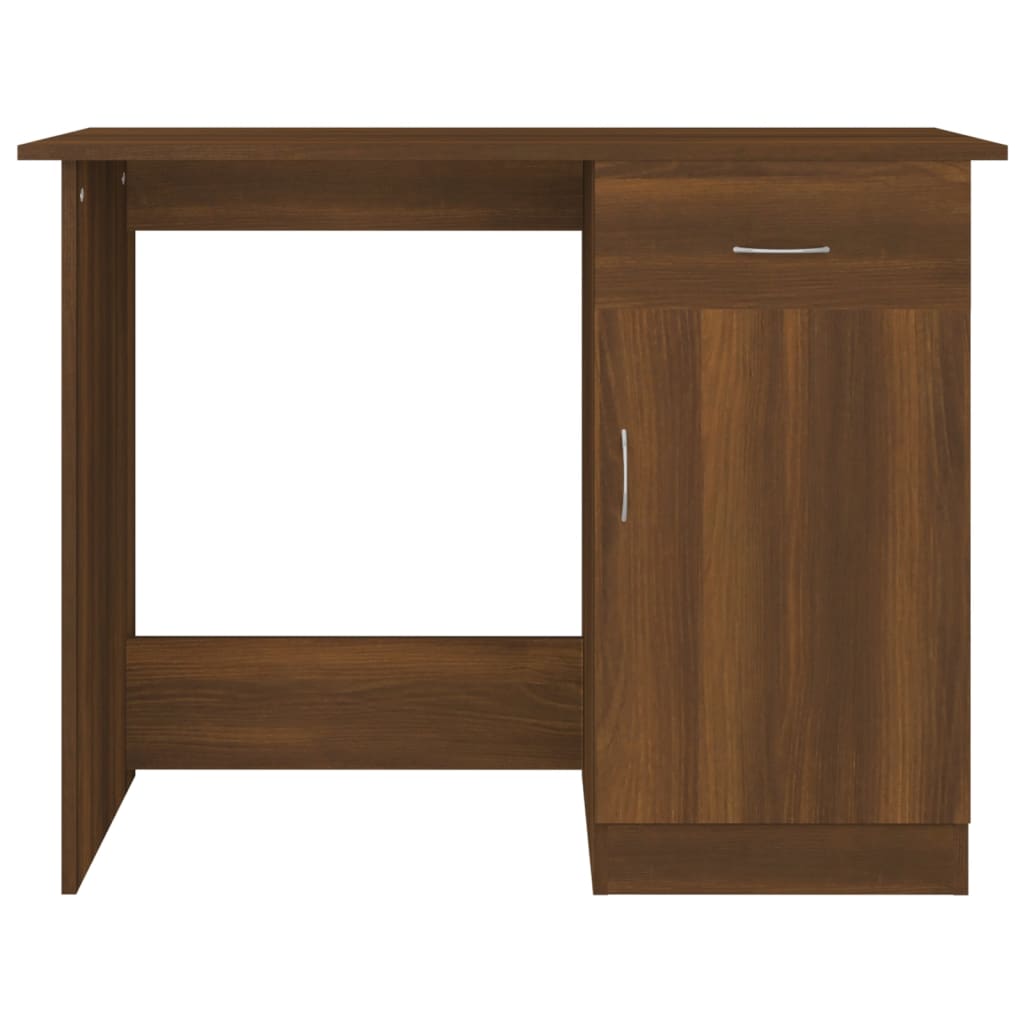 vidaXL Birou, stejar maro, 100x50x76 cm, lemn prelucrat