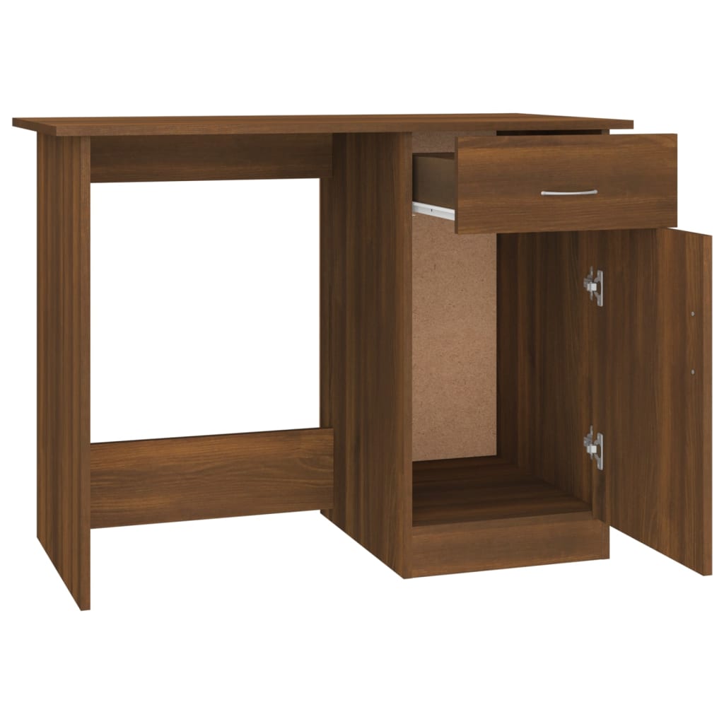 vidaXL Birou, stejar maro, 100x50x76 cm, lemn prelucrat
