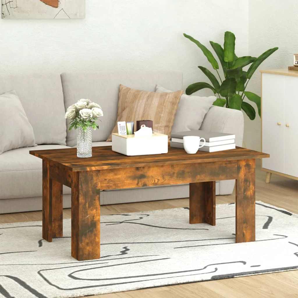 vidaXL Măsuță de cafea, stejar fumuriu, 100x60x42 cm, lemn prelucrat