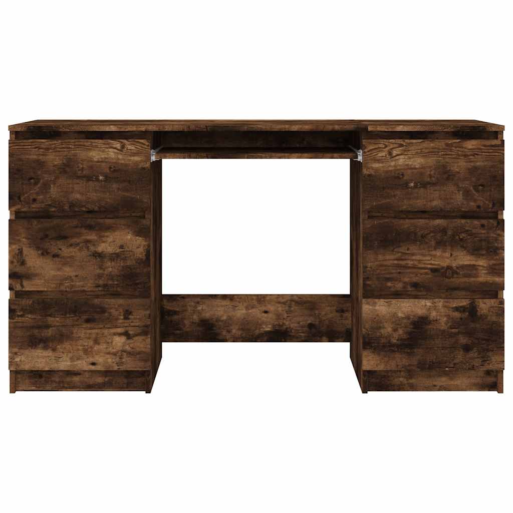 vidaXL Birou, stejar fumuriu, 140x50x77 cm, lemn prelucrat