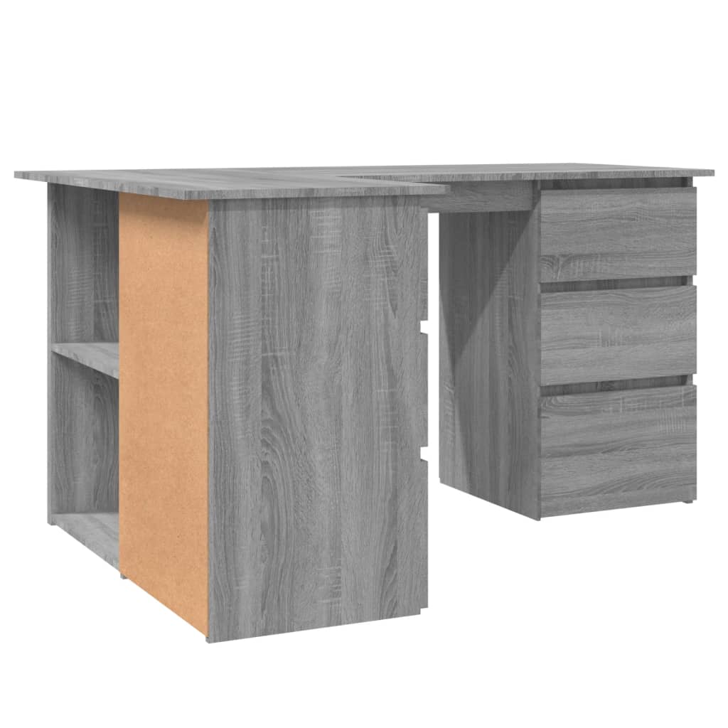 vidaXL Birou de colț, gri sonoma, 145x100x76 cm, lemn prelucrat