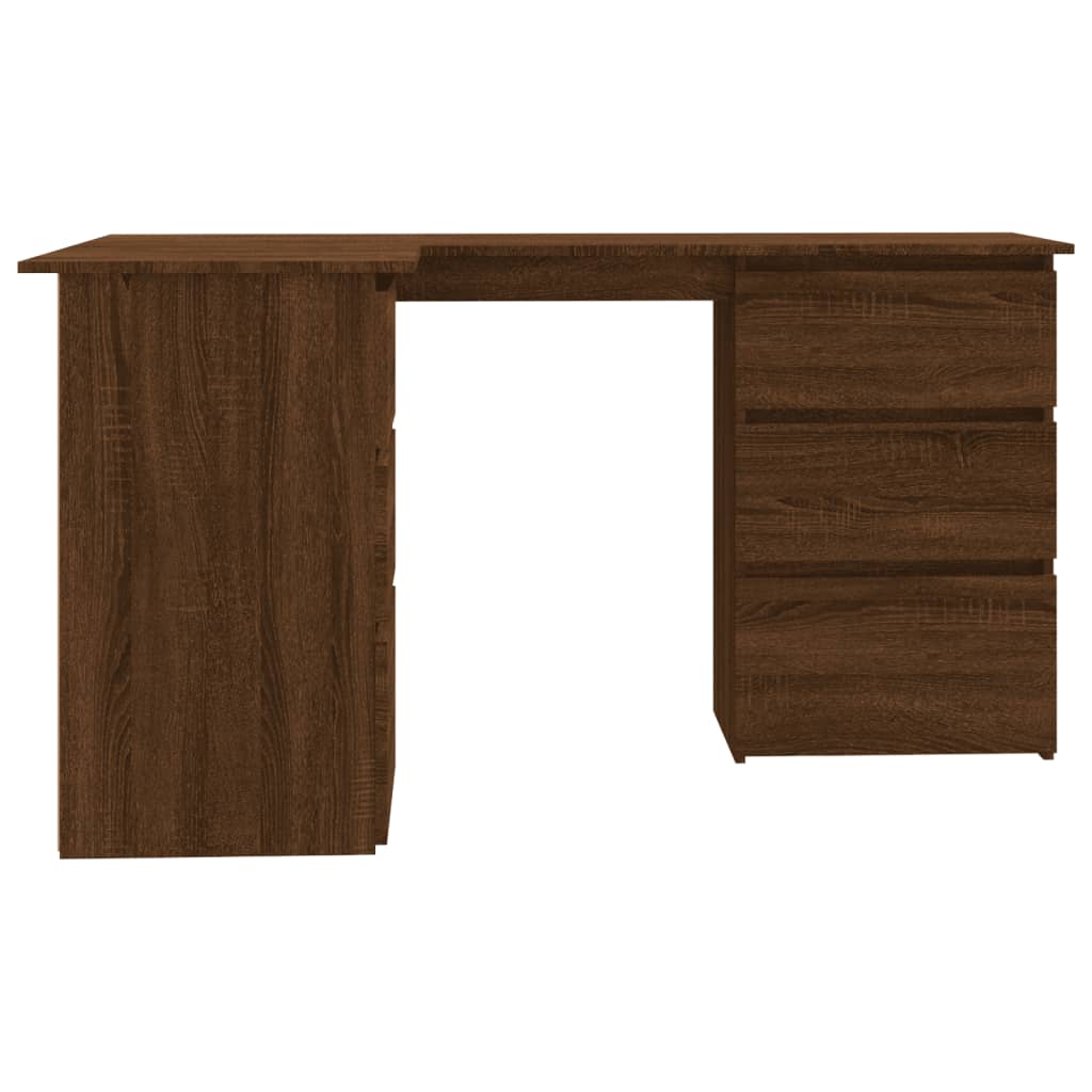 vidaXL Birou de colț, stejar maro, 145x100x76 cm, lemn prelucrat
