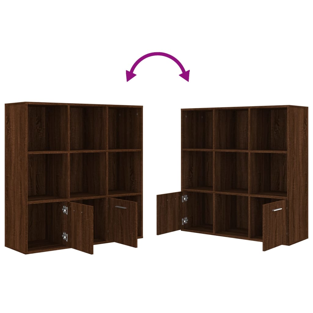vidaXL Bibliotecă, stejar maro, 98x30x98 cm vidaXL Bibliotecă, stejar maro, 98x30x98 cm