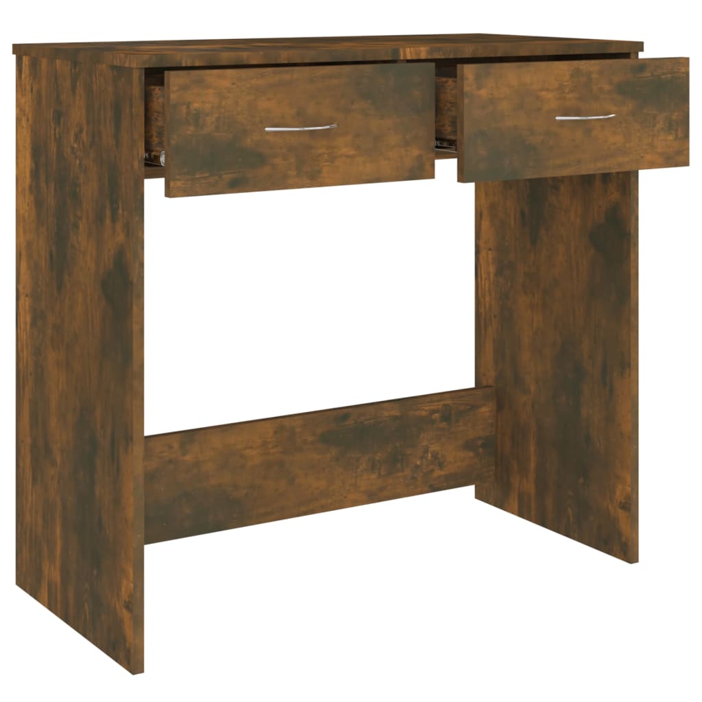 vidaXL Birou, stejar fumuriu, 80x40x75 cm, lemn prelucrat