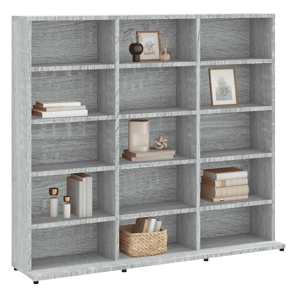 vidaXL Dulap CD-uri, sonoma gri, 100x23x89,5 cm, lemn prelucrat