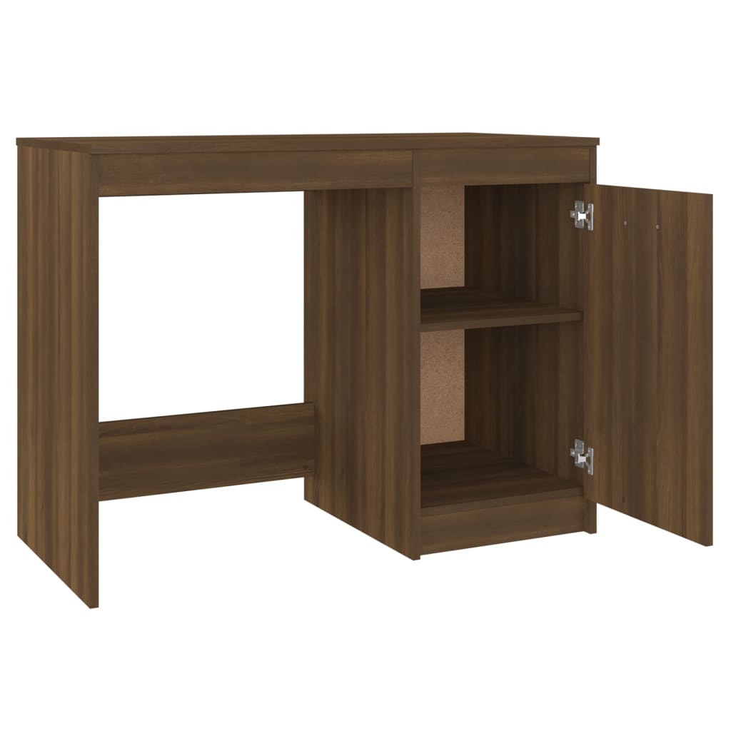 vidaXL Birou, stejar maro, 100x50x76 cm, lemn prelucrat vidaXL Birou, stejar maro, 100x50x76 cm, lemn prelucrat