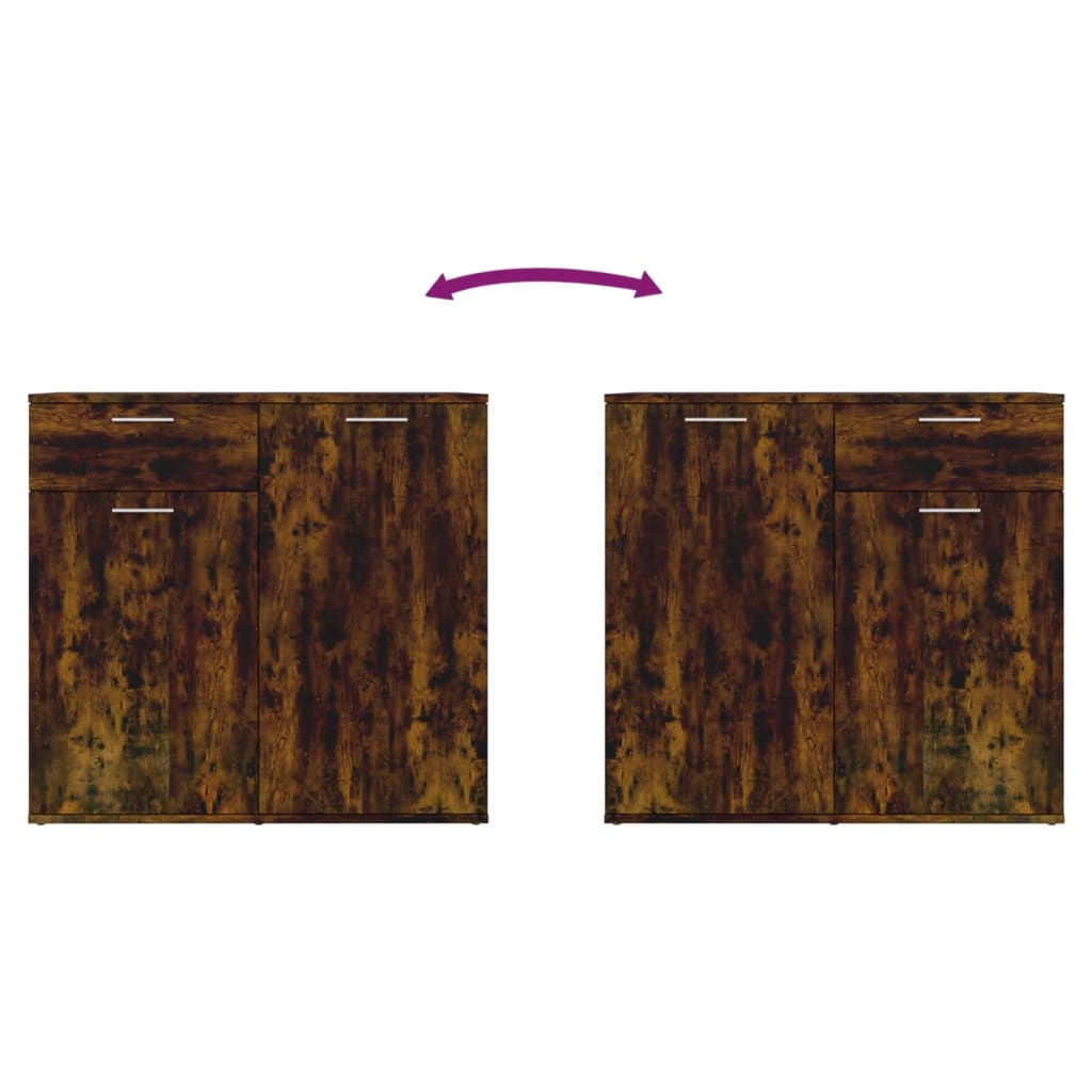 vidaXL Dulap, stejar fumuriu, 80x36x75 cm, lemn compozit