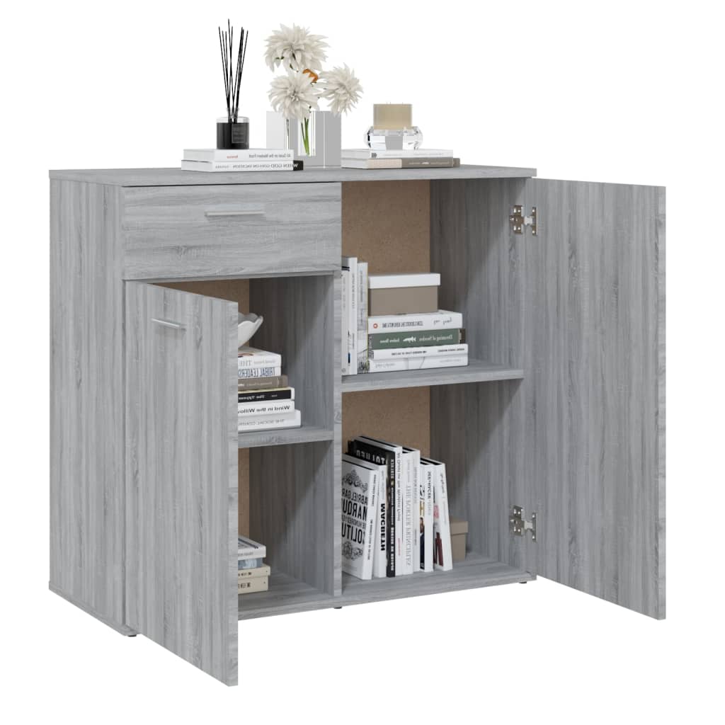 vidaXL Dulap, sonoma gri, 80x36x75 cm, lemn compozit
