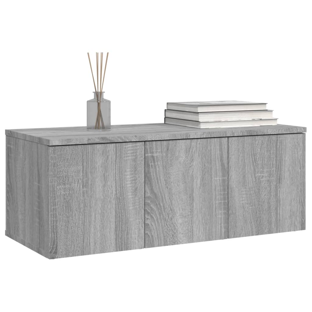 vidaXL Comodă TV, gri sonoma, 80x34x30 cm, lemn compozit vidaXL Comodă TV, gri sonoma, 80x34x30 cm, lemn compozit