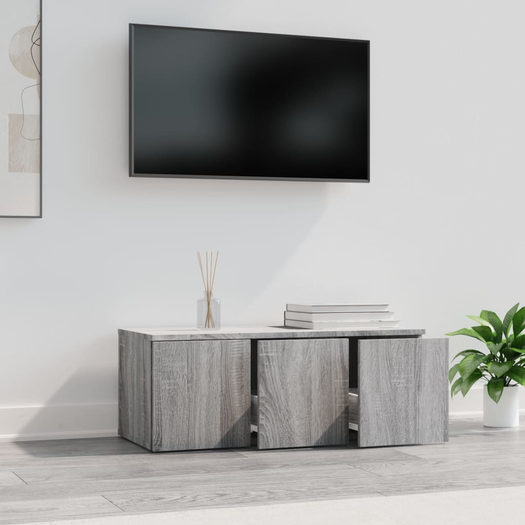 vidaXL Comodă TV, gri sonoma, 80x34x30 cm, lemn compozit vidaXL Comodă TV, gri sonoma, 80x34x30 cm, lemn compozit
