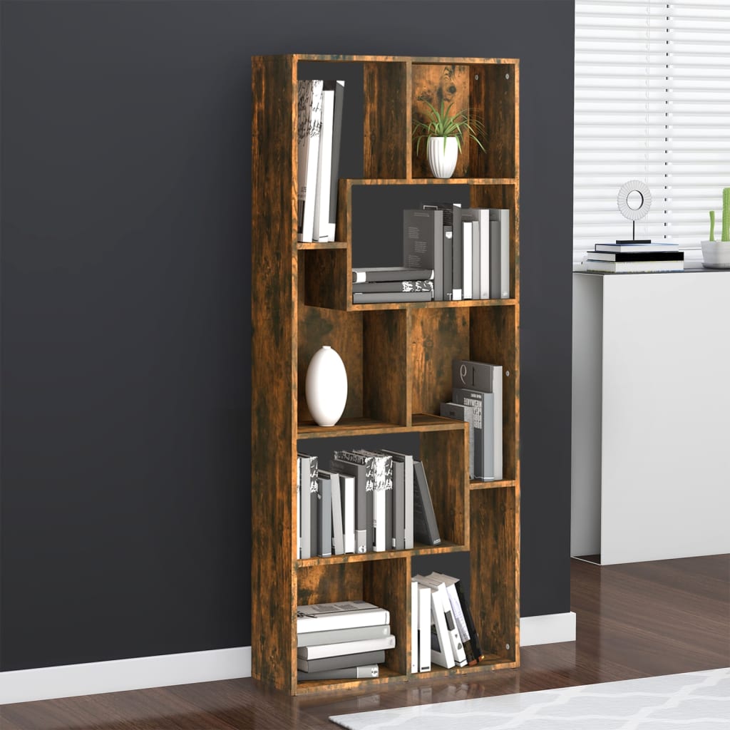 vidaXL Bibliotecă, stejar fumuriu, 67x24x161 cm, lemn prelucrat vidaXL Bibliotecă, stejar fumuriu, 67x24x161 cm, lemn prelucrat