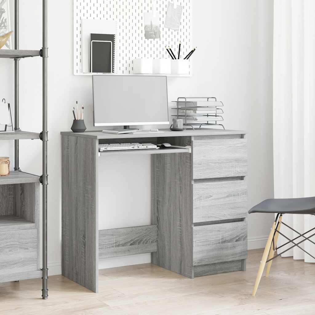 vidaXL Birou, gri sonoma, 90x45x76 cm, lemn prelucrat