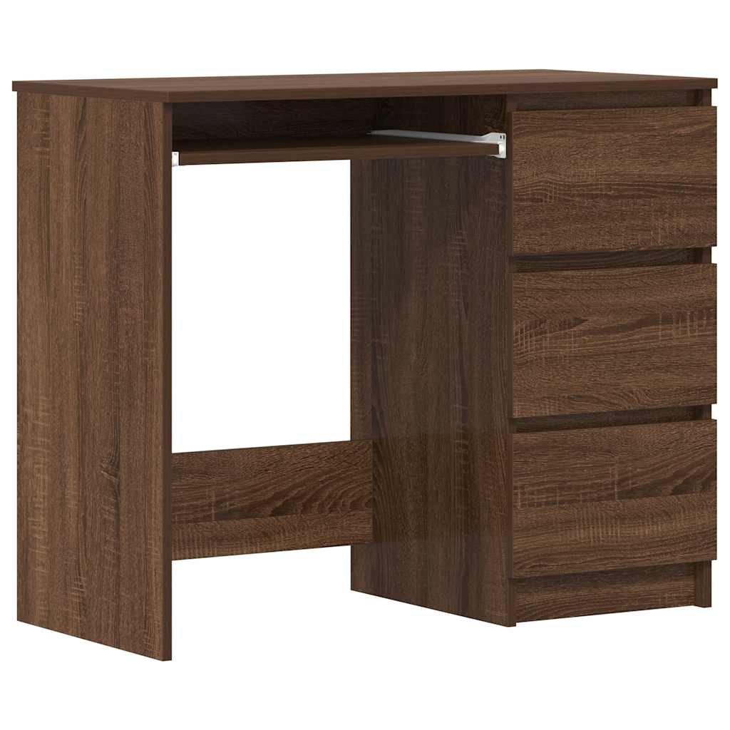 vidaXL Birou, stejar maro, 90x45x76 cm, lemn prelucrat