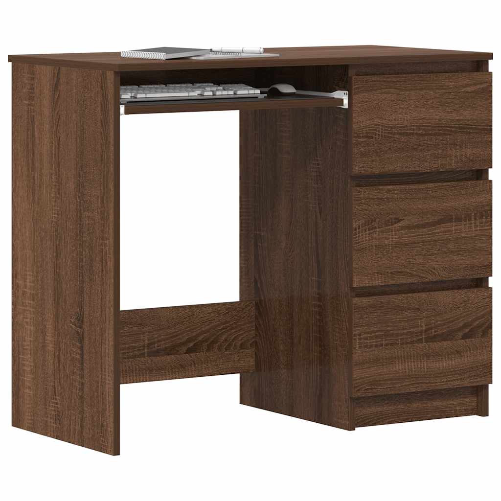 vidaXL Birou, stejar maro, 90x45x76 cm, lemn prelucrat