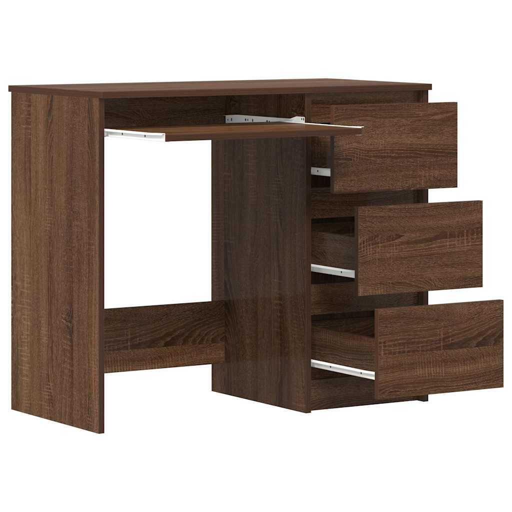 vidaXL Birou, stejar maro, 90x45x76 cm, lemn prelucrat
