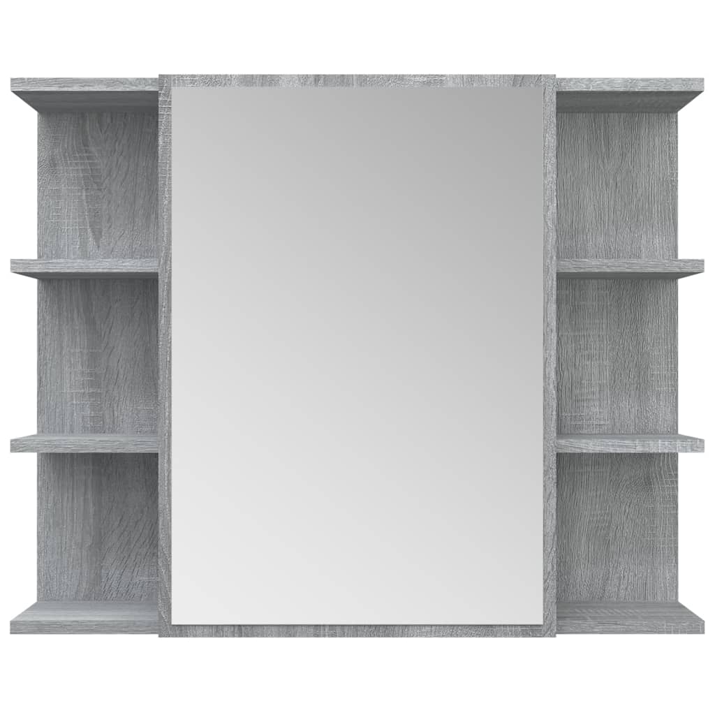vidaXL Dulap de baie cu oglindă gri sonoma 80x20,5x64 cm lemn compozit vidaXL Dulap de baie cu oglindă gri sonoma 80x20,5x64 cm lemn compozit