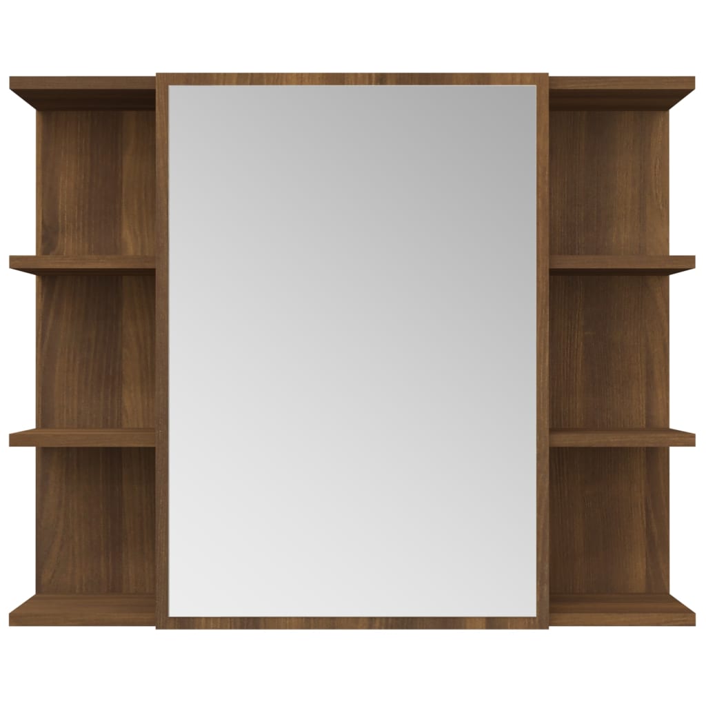 vidaXL Dulap de baie cu oglindă stejar maro 80x20,5x64cm lemn compozit vidaXL Dulap de baie cu oglindă stejar maro 80x20,5x64cm lemn compozit