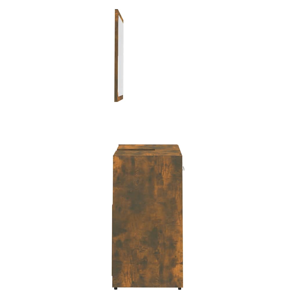 vidaXL Set de mobilier de baie, stejar fumuriu, lemn prelucrat vidaXL Set de mobilier de baie, stejar fumuriu, lemn prelucrat