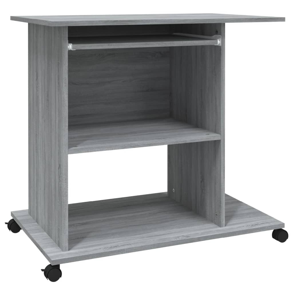 vidaXL Birou pentru computer, gri sonoma, 80x50x75 cm, lemn prelucrat