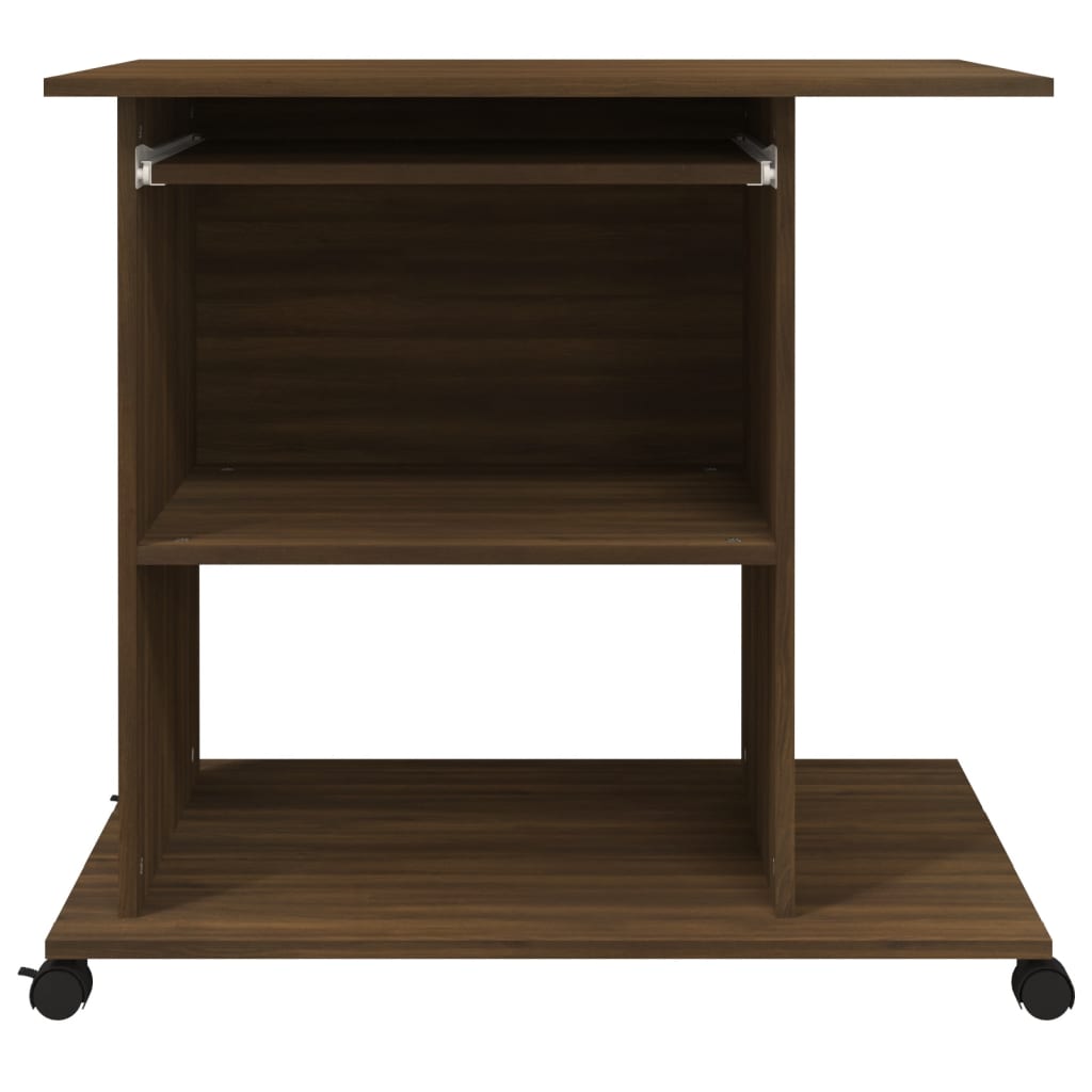 vidaXL Birou, stejar maro, 80x50x75 cm, lemn prelucrat
