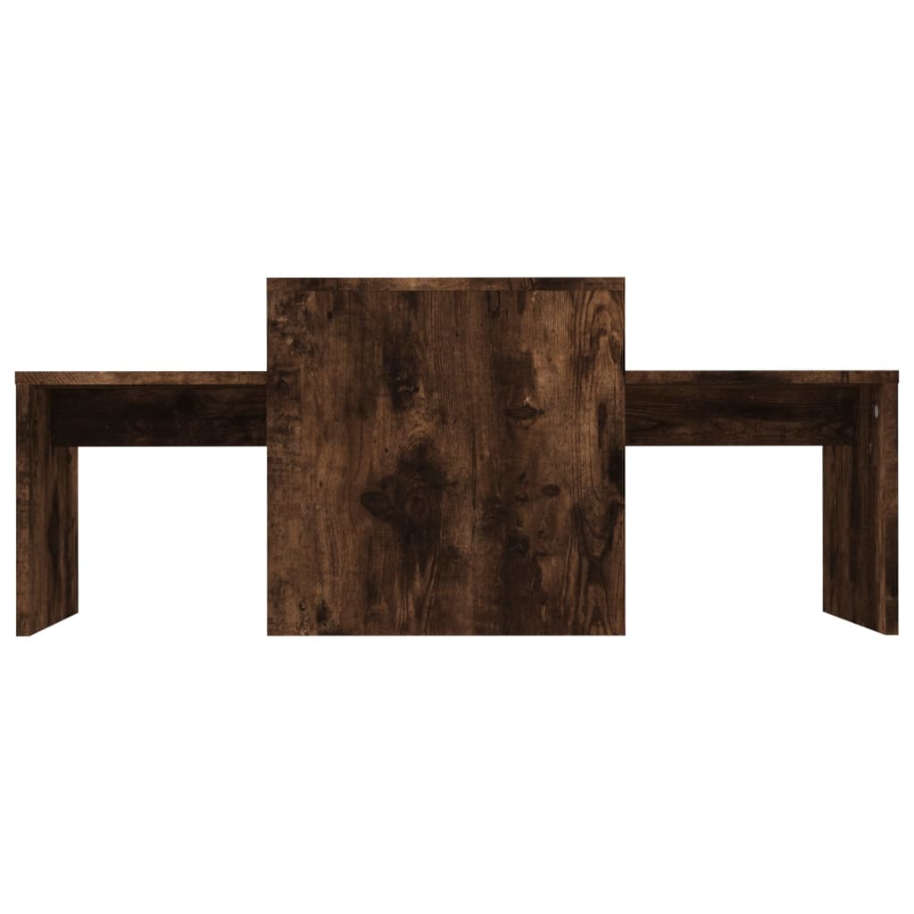vidaXL Set măsuță de cafea stejar fumuriu 100x48x40 cm lemn prelucrat vidaXL Set măsuță de cafea stejar fumuriu 100x48x40 cm lemn prelucrat