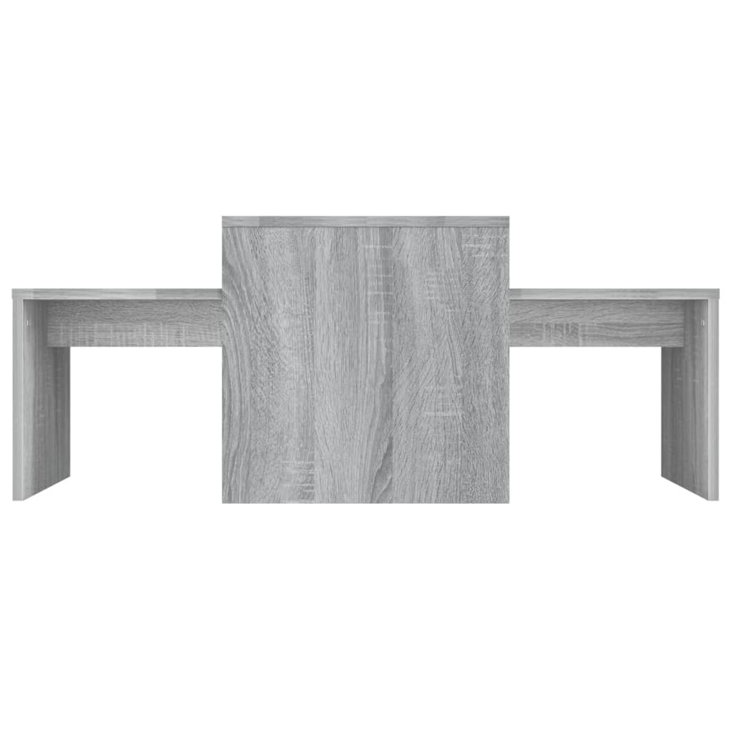 vidaXL Set măsuță de cafea, gri sonoma, 100x48x40 cm, lemn prelucrat