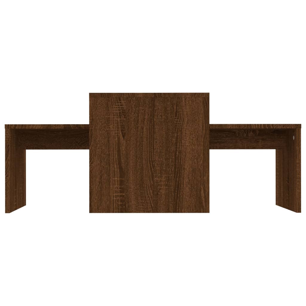 vidaXL Set măsuțe de cafea, stejar maro, 100x48x40 cm, lemn prelucrat vidaXL Set măsuțe de cafea, stejar maro, 100x48x40 cm, lemn prelucrat