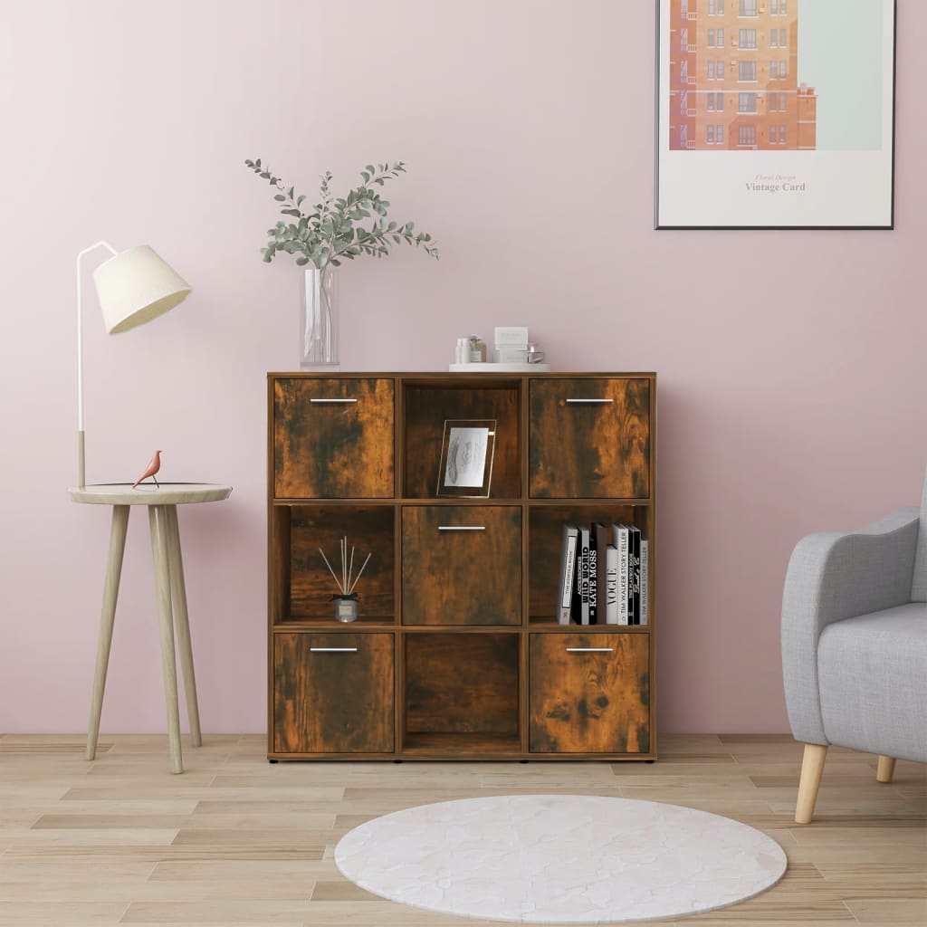 vidaXL Bibliotecă, stejar fumuriu, 90x30x90 cm, lemn prelucrat