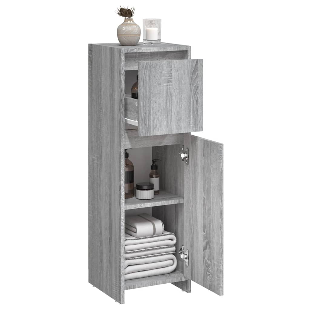 vidaXL Dulap de baie, gri sonoma, 30x30x95 cm, lemn prelucrat