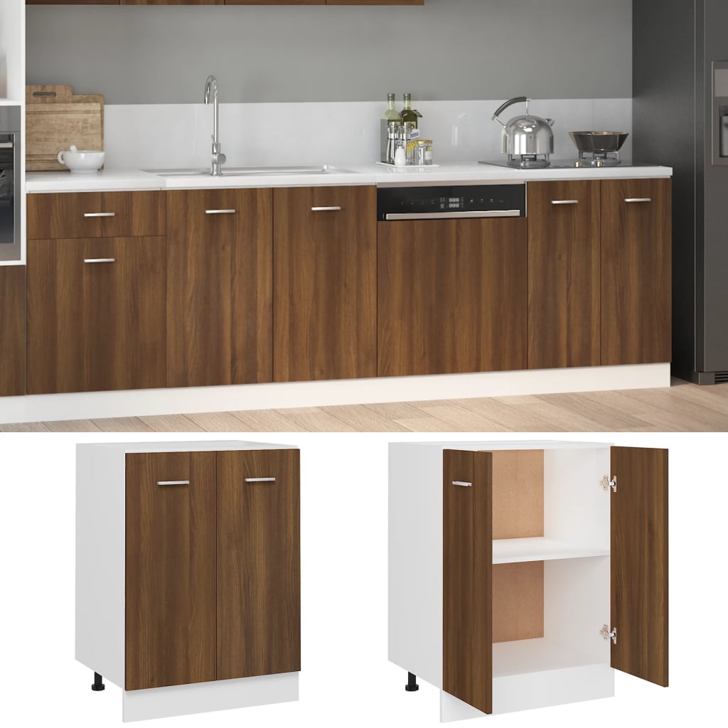 vidaXL Dulap inferior “Lyon”, stejar maro, 60x46x81,5 cm