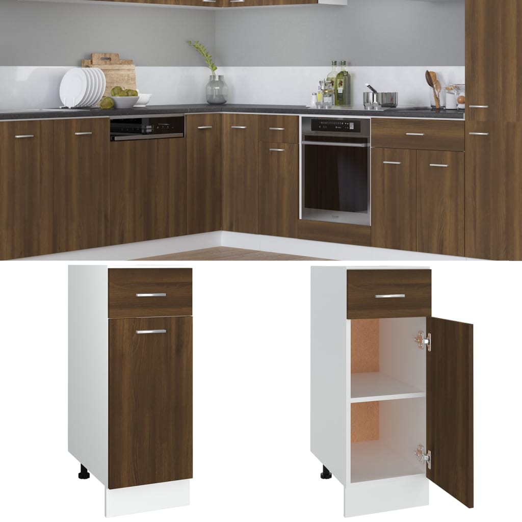 vidaXL Dulap inferior cu sertar “Lyon” stejar maro 30x46x81,5cm vidaXL Dulap inferior cu sertar “Lyon” stejar maro 30x46x81,5cm