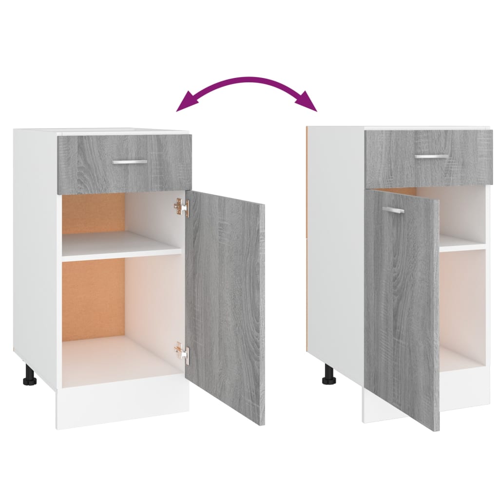 vidaXL Dulap inferior cu sertar “Lyon” gri sonoma 40x46x81,5cm