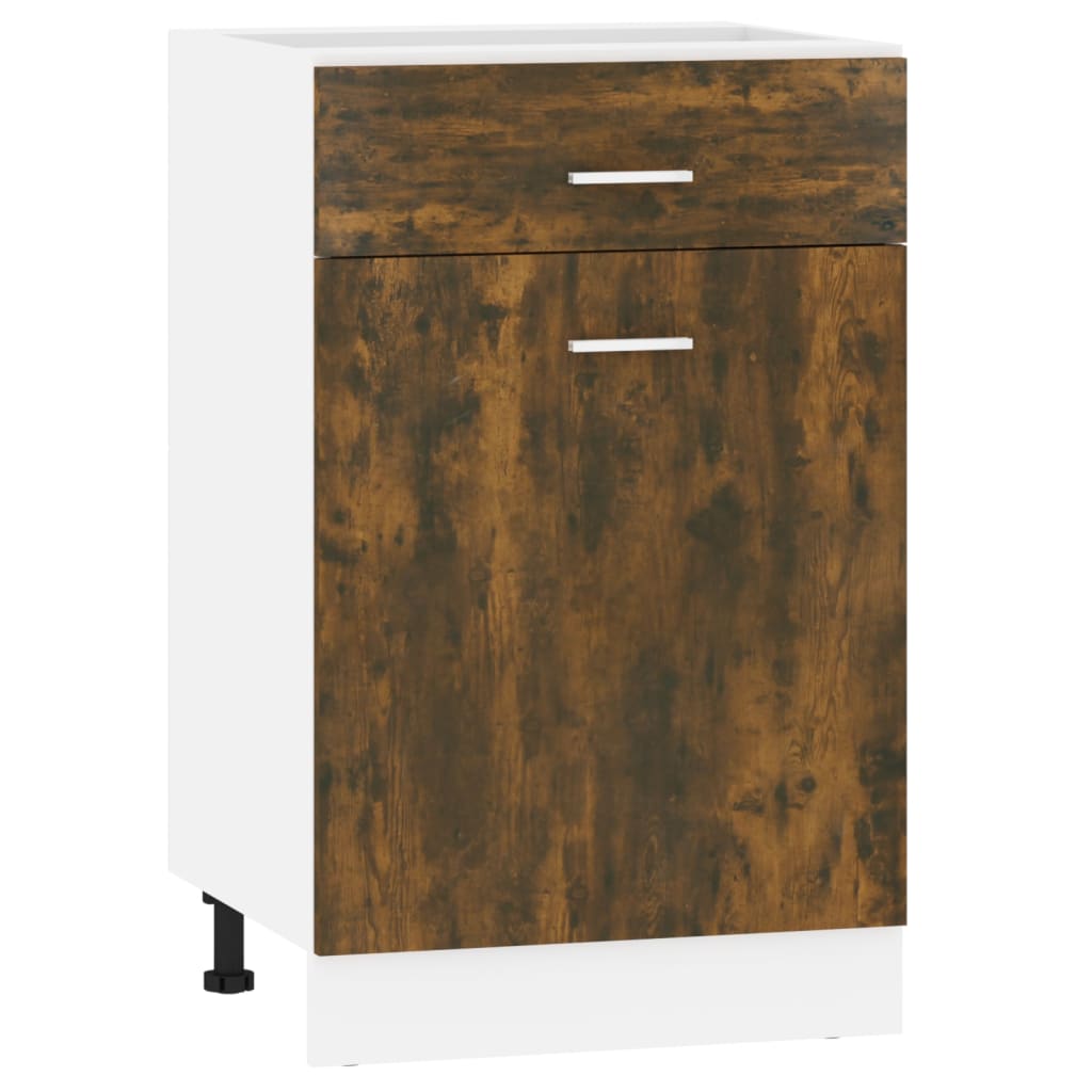vidaXL Dulap inferior cu sertar “Lyon”, stejar fumuriu, 50x46x81,5 cm