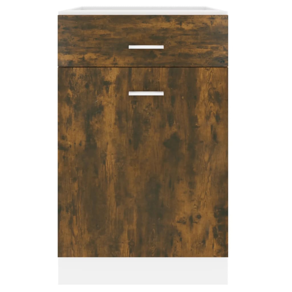 vidaXL Dulap inferior cu sertar “Lyon”, stejar fumuriu, 50x46x81,5 cm