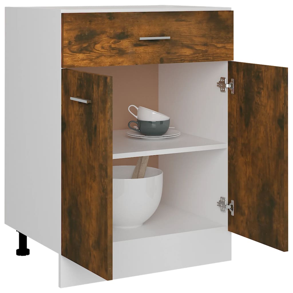 vidaXL Dulap inferior cu sertar “Lyon”, stejar fumuriu, 60x46x81,5 cm